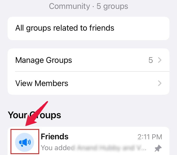 Announcement Group WhatsApp Community iPhone