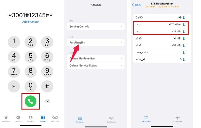 Check Signal Strength Using Field Test Mode iPhone