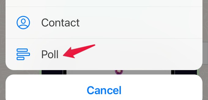 Create WhatsApp Poll iPhone