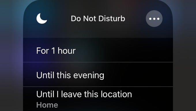 Do Not Disturb Mode Control Center iPhone
