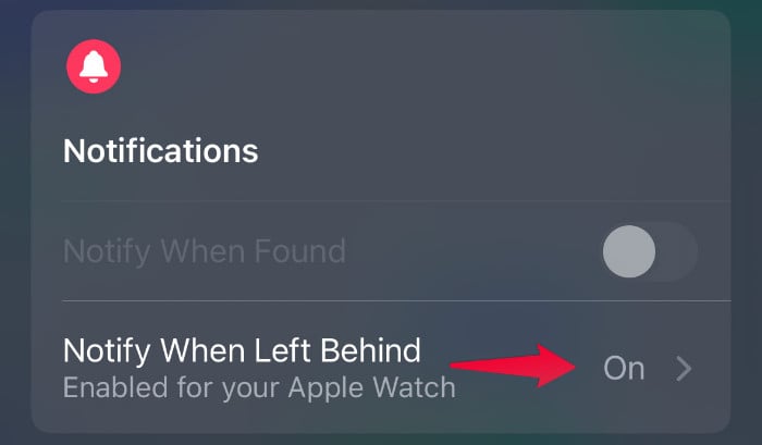 Notify When Left Behind for iPhone