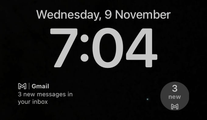 Gmail Widget on Lock Screen iPhone