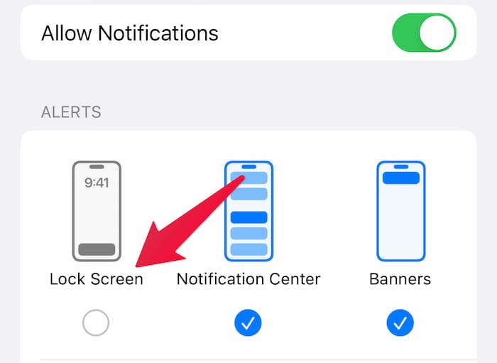 Disable Lock Screen Notification iPhone