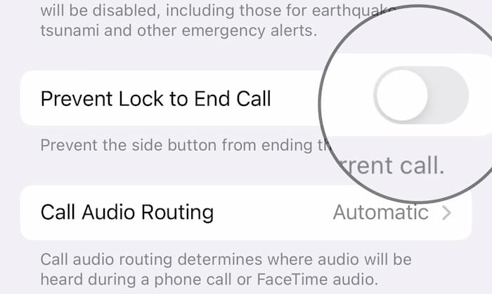 iPhone Prevent Lock End Call