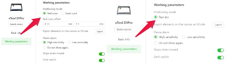 xTool D1 Pro Working Parameters