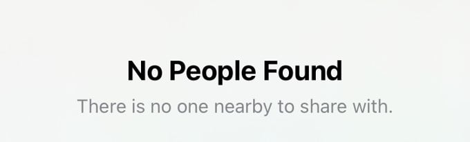 AirDrop No People Found iPhone