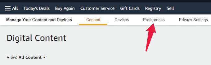 Amazon Account Preferences