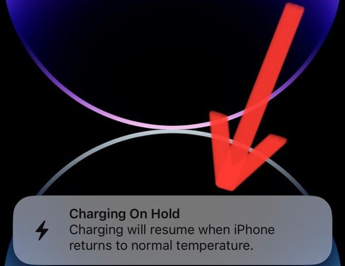 Charging on Hold Warning iPhone