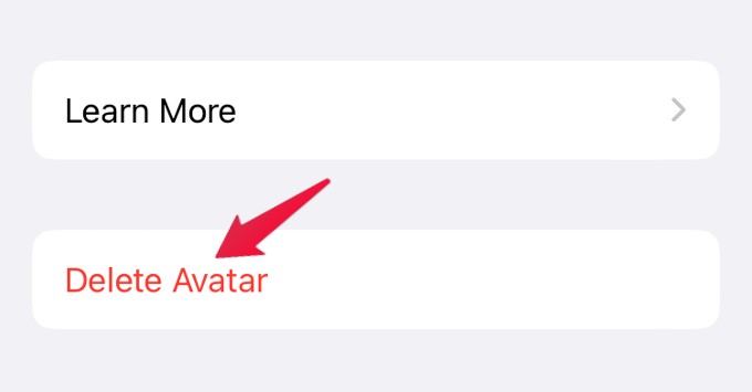 Delete Avatar WhatsApp iPhone