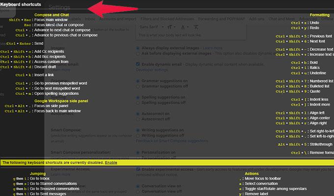 Gmail Keyboard Shortcuts