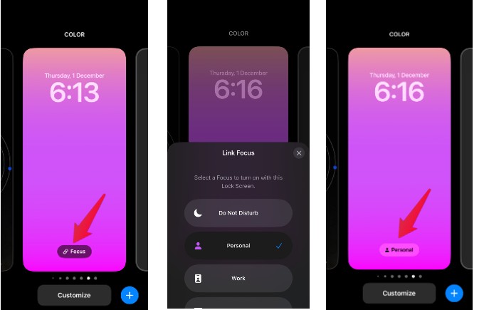 Link Focus Mode to Lock Screen iPhone