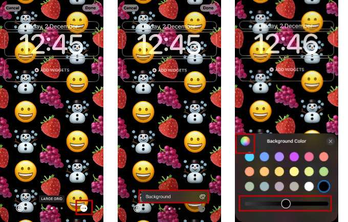 Lock Screen Wallpaper Emoji Color Customization iPhone
