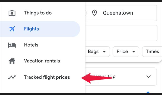 Select Tracked Flights Options