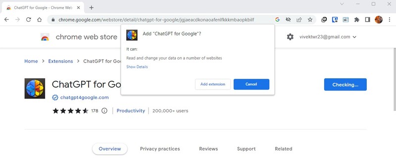 Add ChatGPT for Google to Chrome