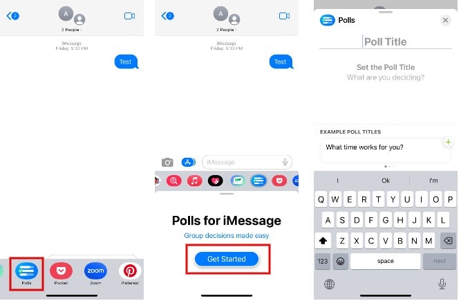 Create Poll Title iMessage iPhone