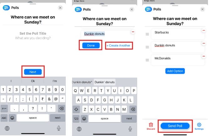 Create and Send Poll in iMessage iPhone