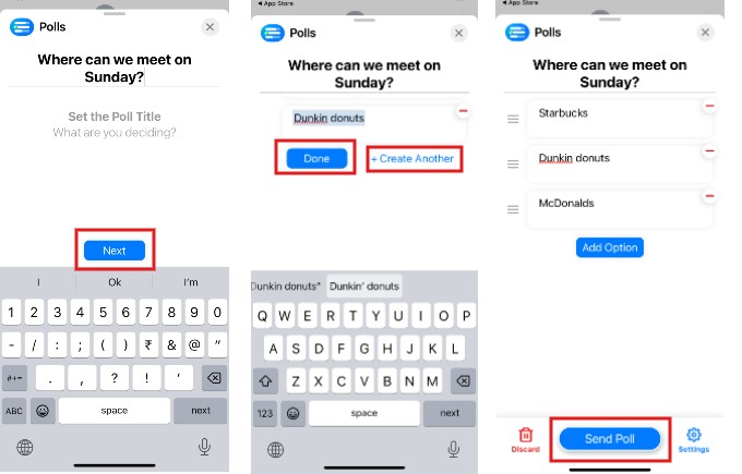 Create and Send Poll in iMessage iPhone