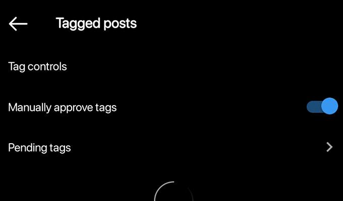 Instagram Tag Settings