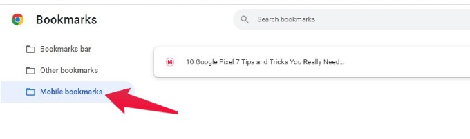 Mobile Bookmarks Chrome Windows
