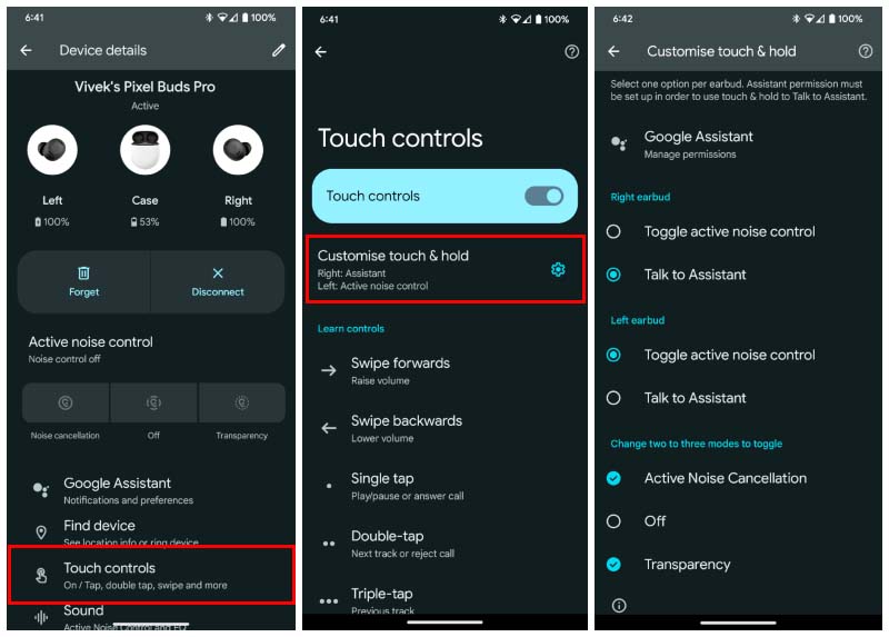 Customize Pixel Buds Pro Touch Controls