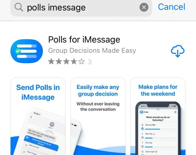 Polls for iMessage App iPhone