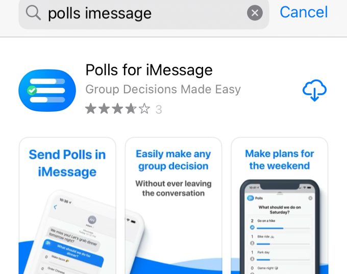 Polls for iMessage App iPhone