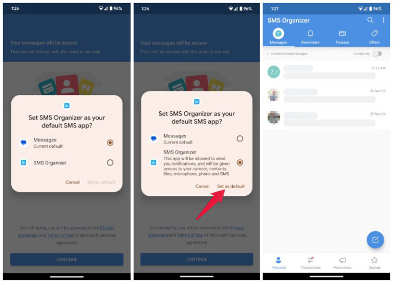 how to change default sms app on iphone