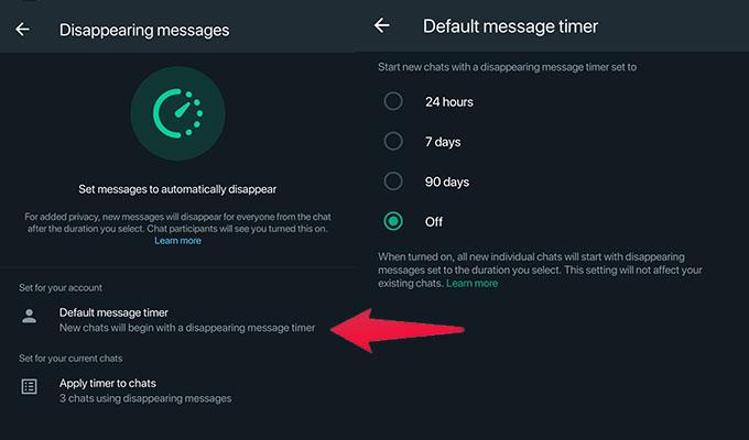 WhatsApp Delete Messages Timer