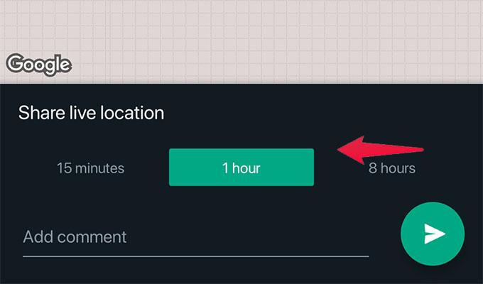 WhatsApp Location Sharing Settings