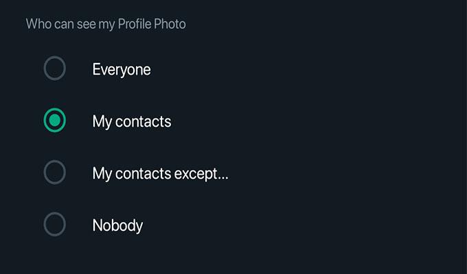 WhatsApp Profile Photo Settings