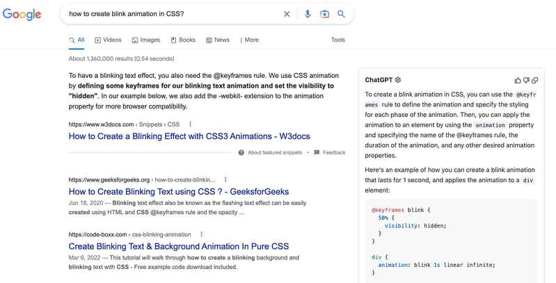 ChatGPT for Google browser extension