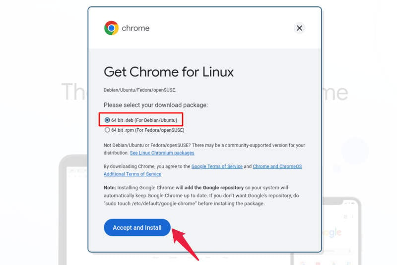 download Google Chrome on Linux
