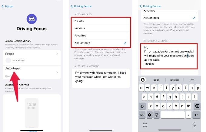 Never Miss a Beat  Use Focus Mode to Set Out of Office Auto Reply on iPhone - 8