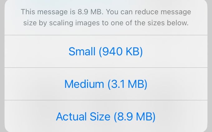Resize Images on Mail App iPhone