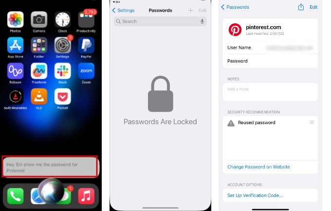 View Saved Passwords on iPhone Using Siri