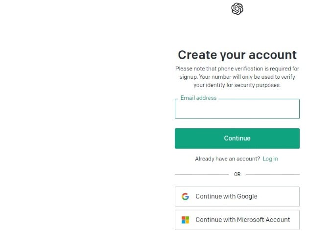 Create Account Open AI