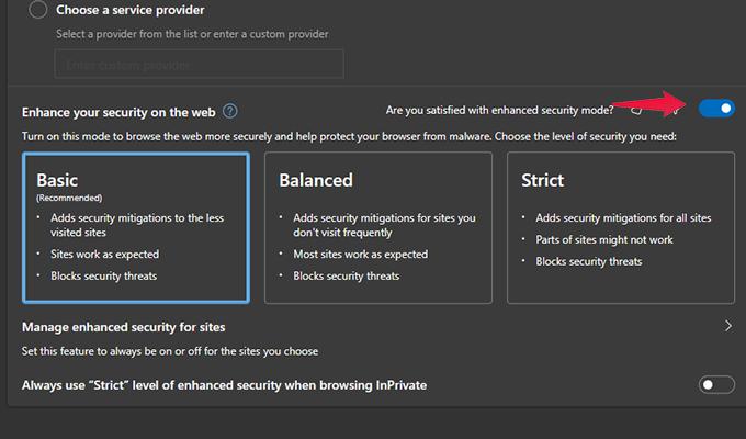 Enable Enhanced Web Security