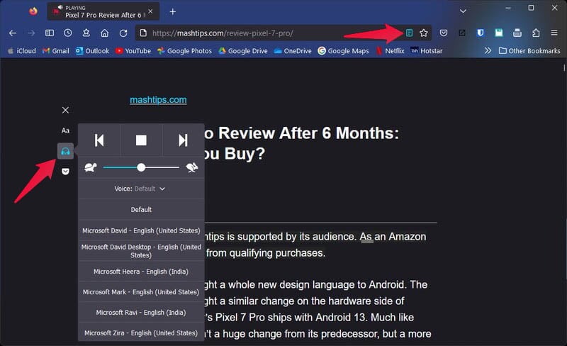 Firefox features: Listen to articles