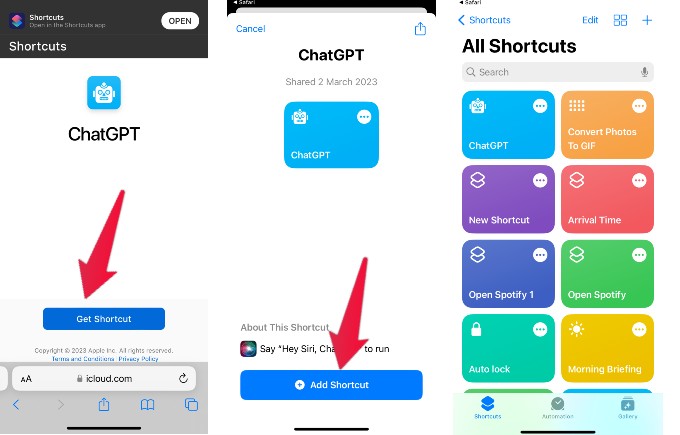 Install ChatGPT Shortcut iPhone