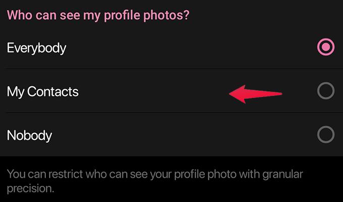 Profile Picture Settings