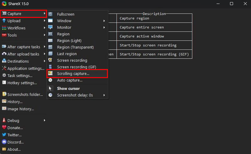 ShareX scrolling capture
