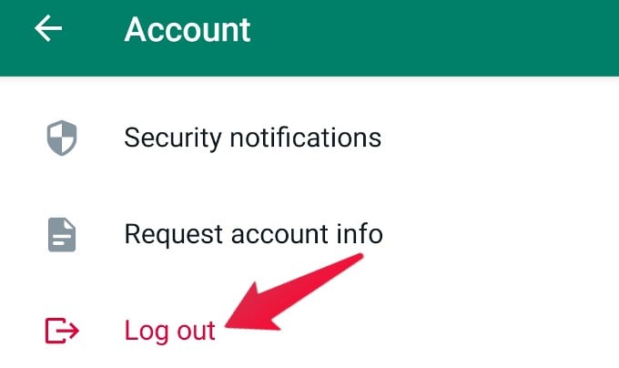 Logout WhatsApp Account Android