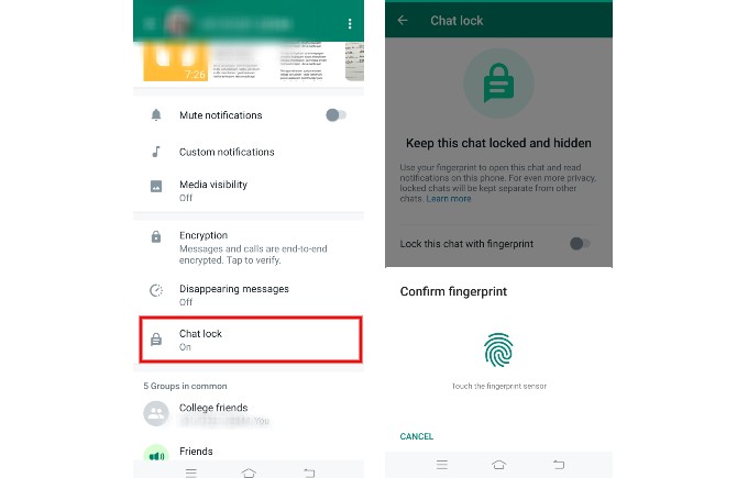 Disable Chat Lock WhatsApp Android