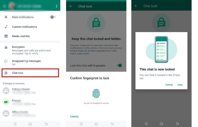 Enable Chat Lock WhatsApp Android