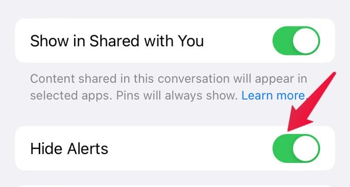 Hide Alerts iMessage iPhone