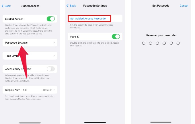 Set Guided Passcode iPhone