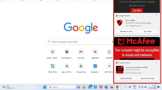 Unwanted Pop Ups Chrome Windows