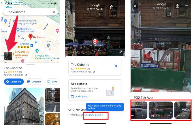 how to see old google earth street view on iphone