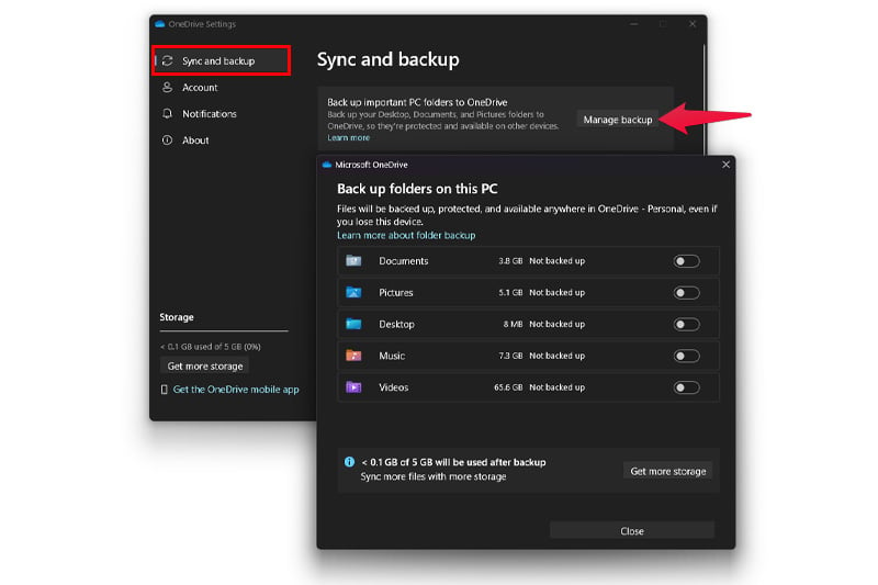 how to turn off onedrive folder sync