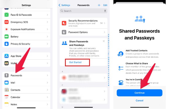 Enable Shared Family Passwords iPhone